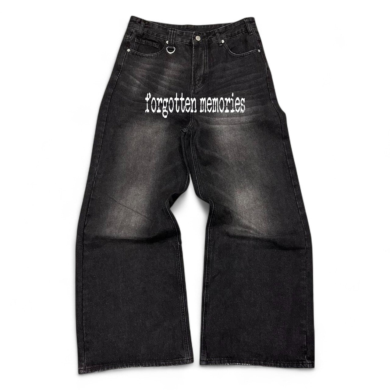 "forgotten memories" washed black denim