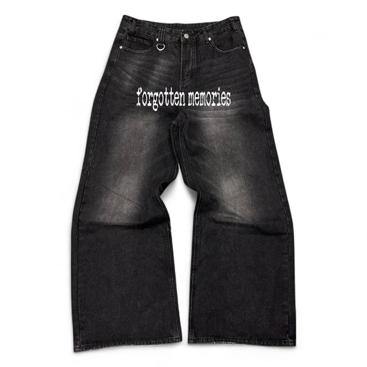 "forgotten memories" washed black denim
